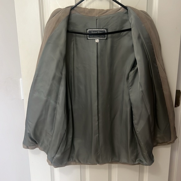 MICHAEL HOBAN X NORTH BEACH VINTAGE GRAY LEATHER BLAZER JACKET - Picture 6 of 12